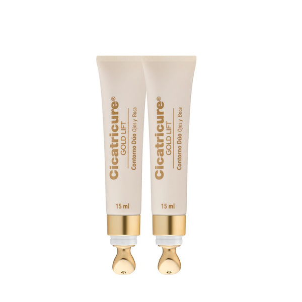 Cicatricure Gold Lift Duo Contour, Eyes & Mouth 15gr x 2 - Reduce Dark Circles & Bags - Improve Skin Morphology