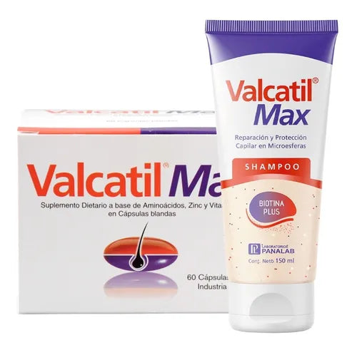 Valcatil MAX: 60 Soft Capsules + 150ml Shampoo - Hair & Nail Health