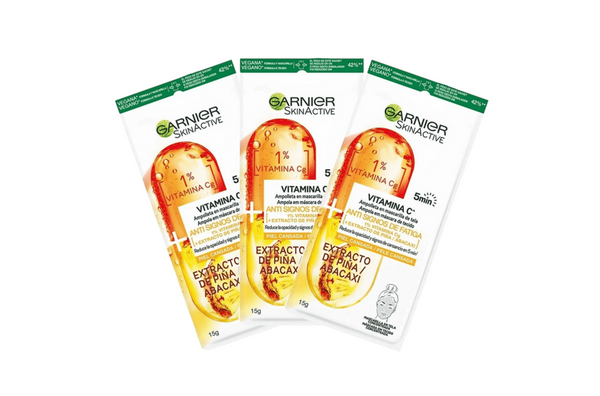 Garnier Skinactive 3-Pack Facial Masks (15g) - Revitalize, Illuminate & Recharge Skin in 5 Minutes! Vegan & Cruelty Free!
