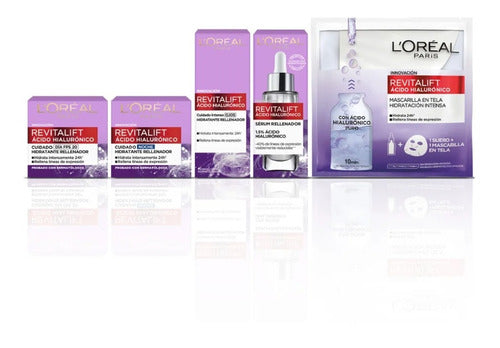 L'Oreal Revitalift Kit: 3 Creams, Serum & Mask for Hydrated, Firm Skin