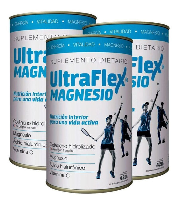 Ultraflex Magnesium X: 420g Combo x 3 - French Collagen, Magnesium, Hyaluronic Acid, Vitamin C!