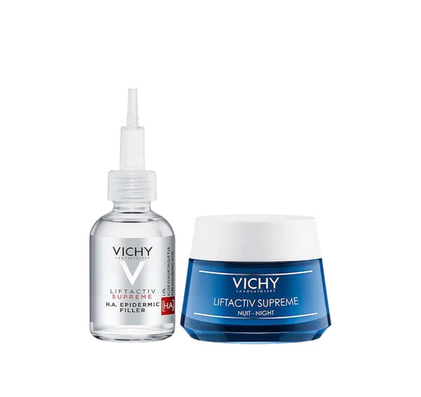 Vichy Combo Lifetiv Supreme H.A 30ml & Supreme Night 50ml Anti-Aging Serum - Reduce Wrinkles & Lines up to 60%!