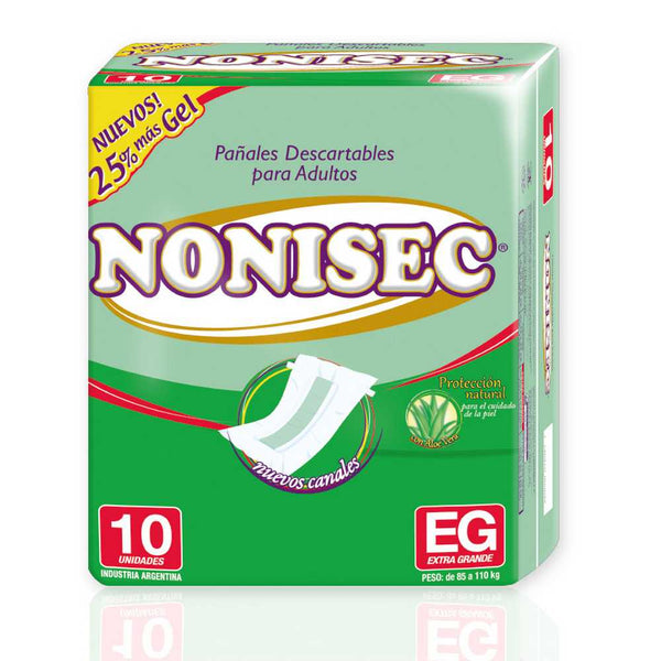 10-Pack Nonisec Adult Diapers With Gel Xg: Unisex, Absorbent, Odor Control & More