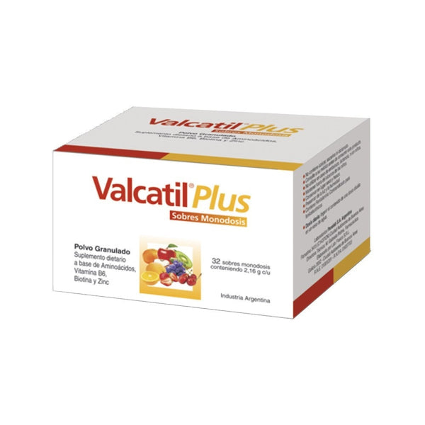 32 Units of Valcatil Plus Anticayde Amino Acids for Nourishing and Strengthening Hair, Nails and Skin