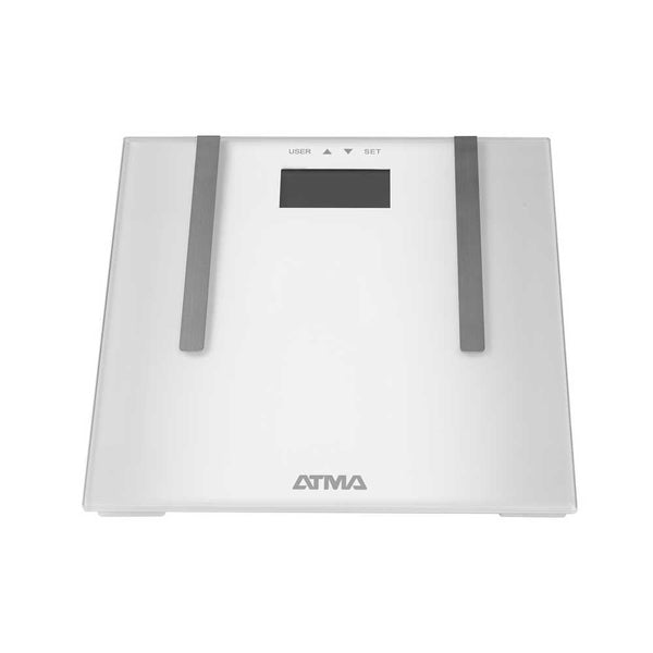 Atma Scale With Tempered Glass: Accurate Readings Every Time | High-precision Strain Gauge Sensors | Body Fat Meter | Multiple User Memory