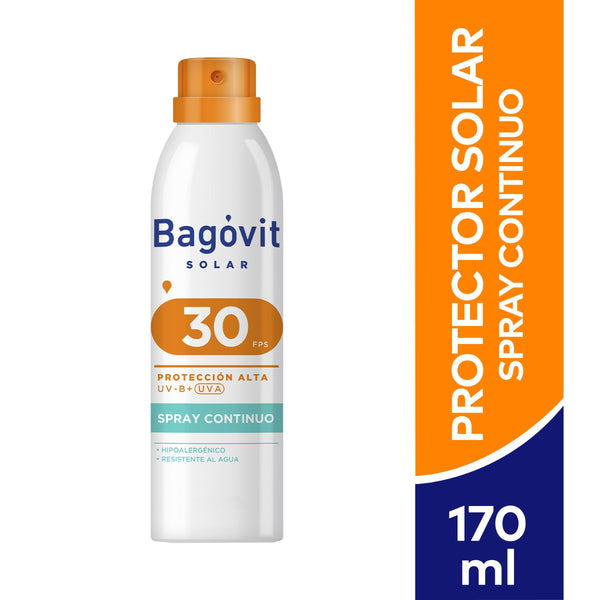 Bagovit SPF 30 Continuous Spray Sunscreen - Non-Greasy, Non-Sticky, Reef-Safe Formula with UVA/UVB Protection 170Ml / 5.74Fl Oz