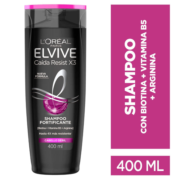 Elvive Loreal Paris Resist Fall Shampoo 400Ml/13.52Fl Oz - Strengthens, Restructures & Nourishes Hair Fiber