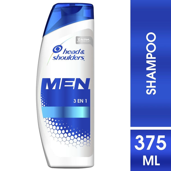 Head & Shoulders 3In1 Shampoo For Men - 375Gr / 13.22Oz - Cleanses & Moisturizes, 100% Dandruff Free, Irresistibly Masculine Fragrance