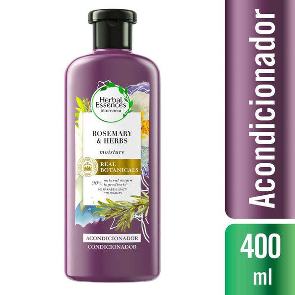Herbal Essences Bio Renew Rosemary & Herbs Conditioner (400Ml / 13.52Fl Oz) - Color-Safe, Lightweight, pH-Balanced, Sulfate-Free, Vegan & Non-GMO