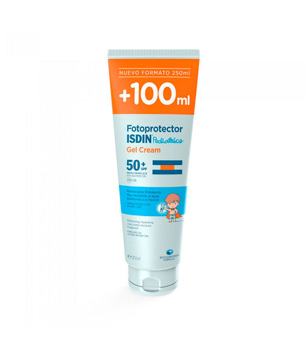 ISDIN Photo Pediatrics Gel Cream 50+ - SPF 50+ UVA/UVB Protection for Sensitive Skin & Children (250ml / 8.45fl oz)