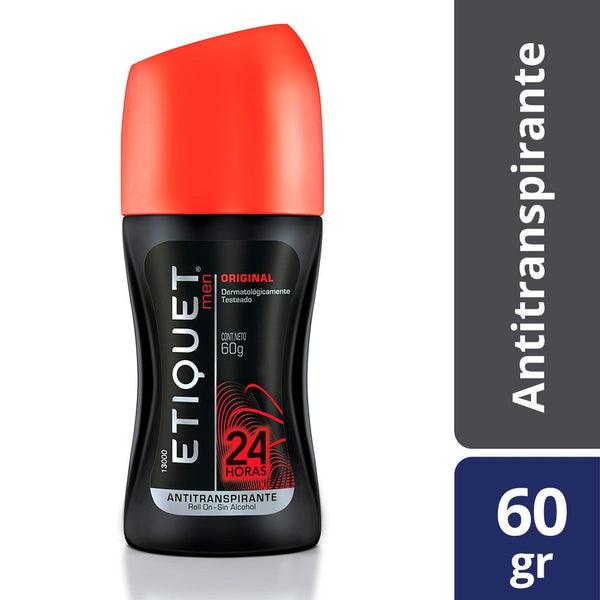 Men's Deodorant Roll-On: 24-Hour Protection with Moisturizing Agents and Dermatologically Tested 60Gr / 2.02Oz