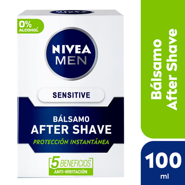 Nivea Men Sensitive After Shave Balm for Sensitive Skin | Alcohol-Free, Non-Greasy Formula | 100ml/3.38fl Oz