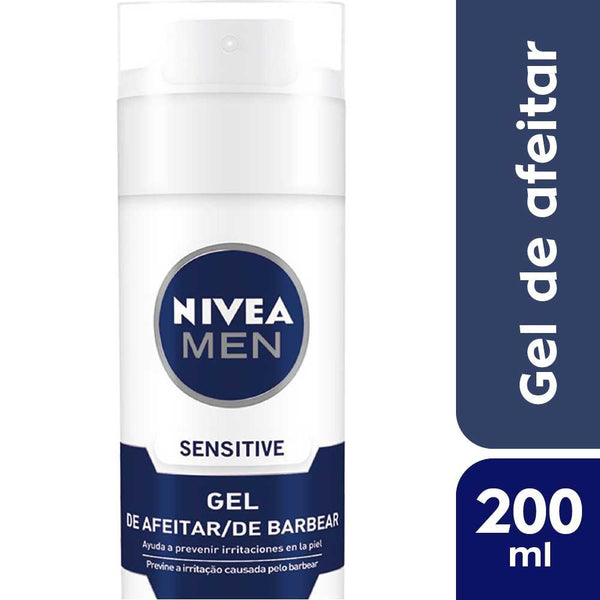 Nivea Shaving Gel For Men Sensitive - Protects Skin From Redness & Irritation (200Ml / 6.76Fl Oz)