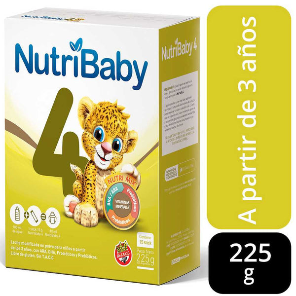 Nutribaby 4 Premium Milk From 3 Years (15 Sticks Ea.) - Complex Carbohydrates, Vitamins, Minerals, ARA & DHA, Prebiotics & Probiotics, Gluten-Free