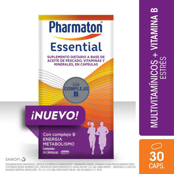 Pharmaton Multivitamin Essential W/Fish Oil, Vitamins & Minerals (30 Tablets Ea.): Heart Health, Immune System Support & More