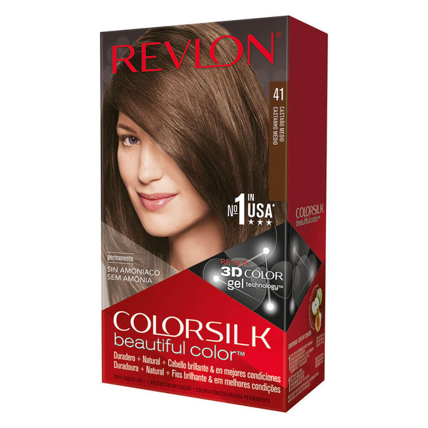 Revlon Colorsilk 3D Colouring Kit Medium Brown: Ammonia-Free, UV Defense, Multi-Tone Color, Long-Lasting Natural Looking Color with High Dimensionality and Shine