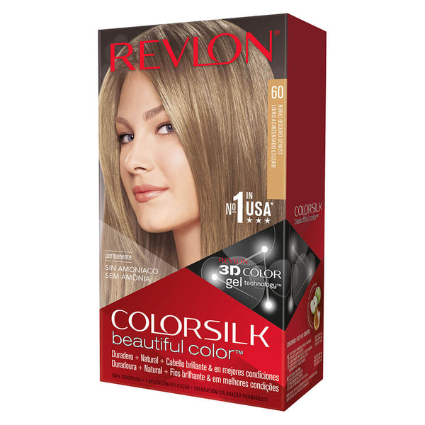 Revlon Colorsilk 3D Dark Ash Blonde Coloring Kit: Ammonia-free, UV Defense, Multi-tone Color & More