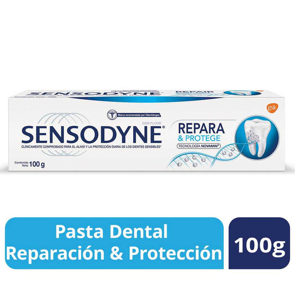 Sensodyne Repairs & Protects Toothpaste for Sensitive Teeth 100G / 3.52Oz | Contains NovaMin & Fluoride