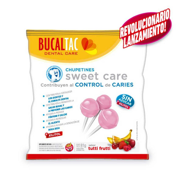Sugar-Free Bucal Tac Tac Anticaries Tutti Frutti Buccal Pacifier Booties with Xylitol and Fluoride - Safe for Kids of All Ages