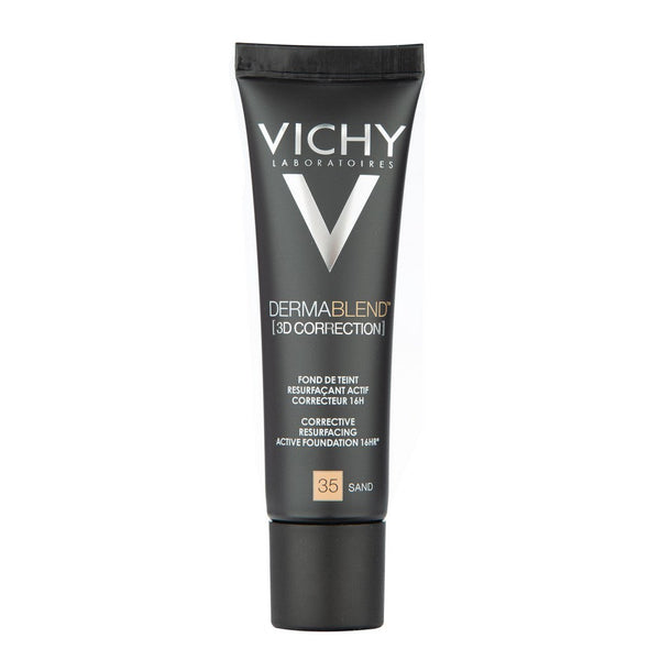 Vichy Dermablend 3D Correction Sand Foundation with 15% Glycolic Acid and SPF 25 - 30ml/1.01 Fl Oz