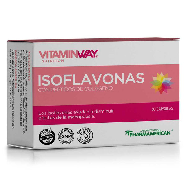 Vitamin Way Isoflavones Supplement (30 Tablets Ea.) - 40% Standardized Soy Isoflavones, Collagen Peptides, Vitamins D & E, Calcium & Phosphorus - Gluten-Free & TACC-Free